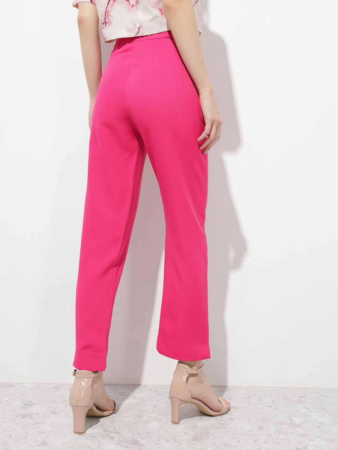 DressBerry Women Blushed Hue Essentials regular Fit Trousers