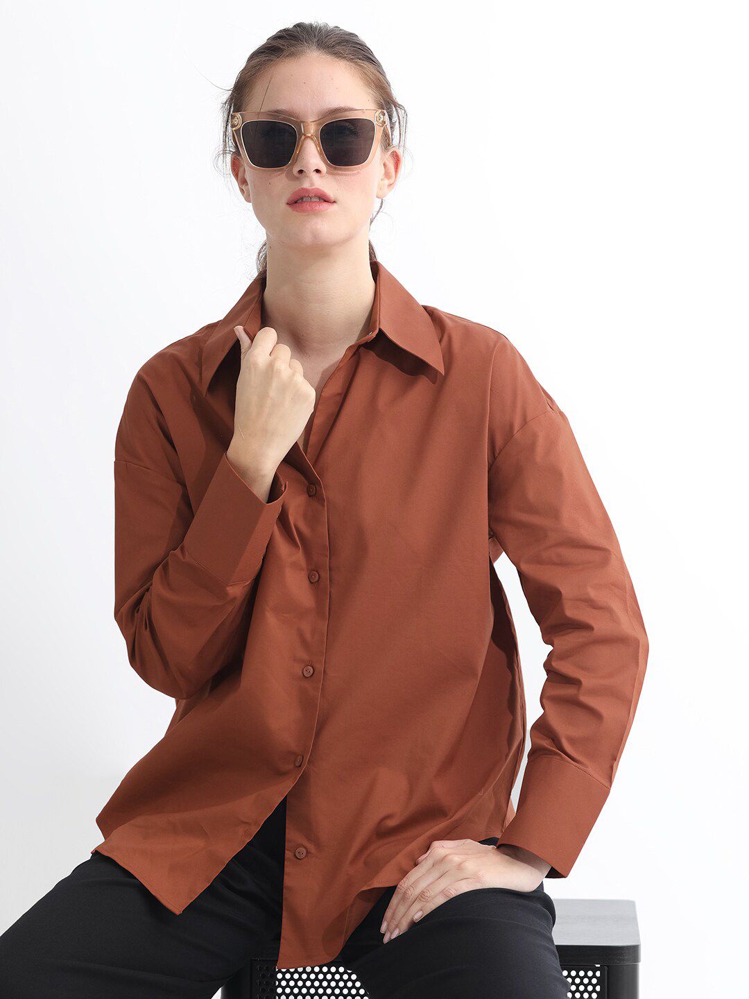 RAREISM Cotton Slim Fit Casual Shirt