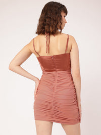 DressBerry Sophisticated & Stylish Halter Shoulder-Straps Open Back Bodycon Mini Dress
