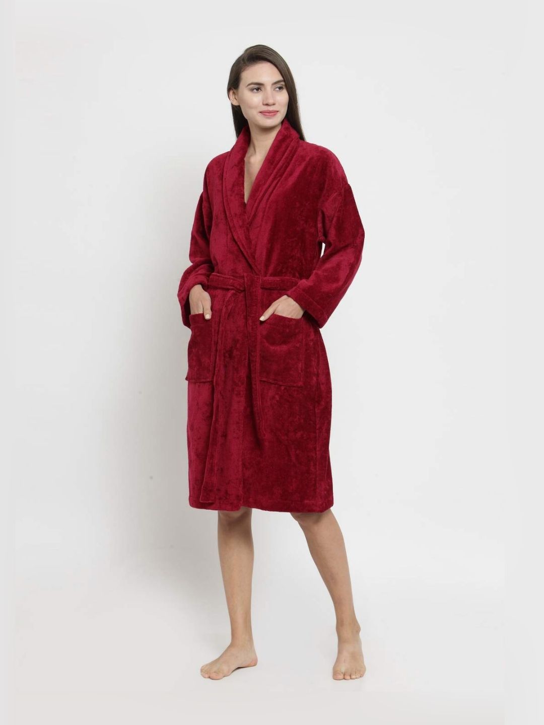 MYTRIDENT 350 GSM Cotton Bath Robe With 2 Front Pockets
