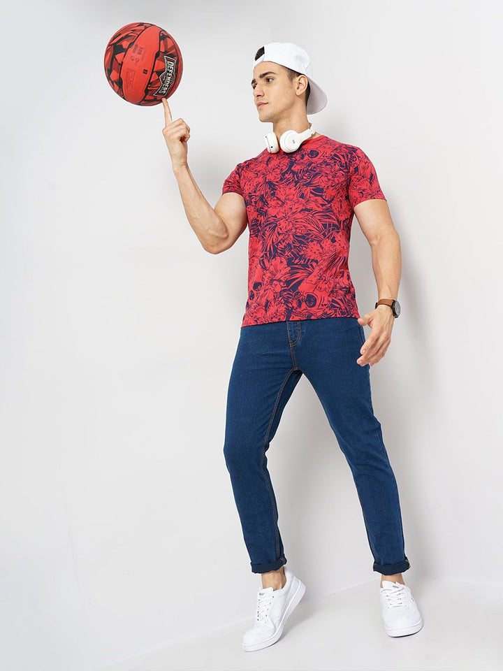 The Indian Garage Co Floral Printed Sports T-shirt