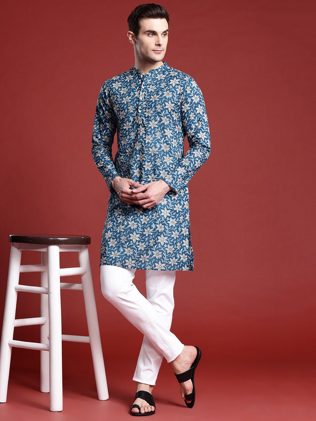 Anouk Men Ethnic Motifs Printed Pure Cotton Kurta