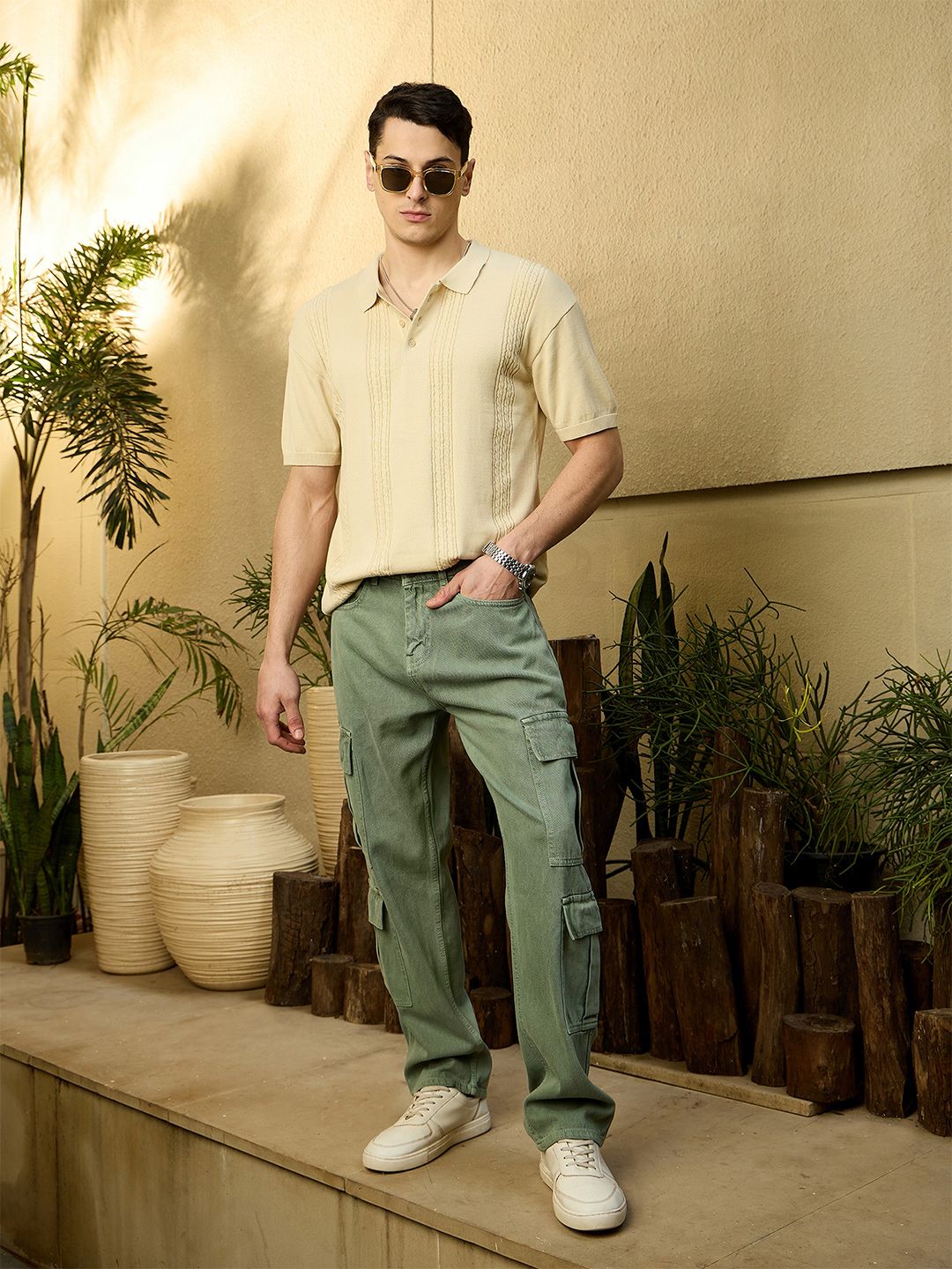 DENNISON Korean Baggy Fit Cargo Jeans