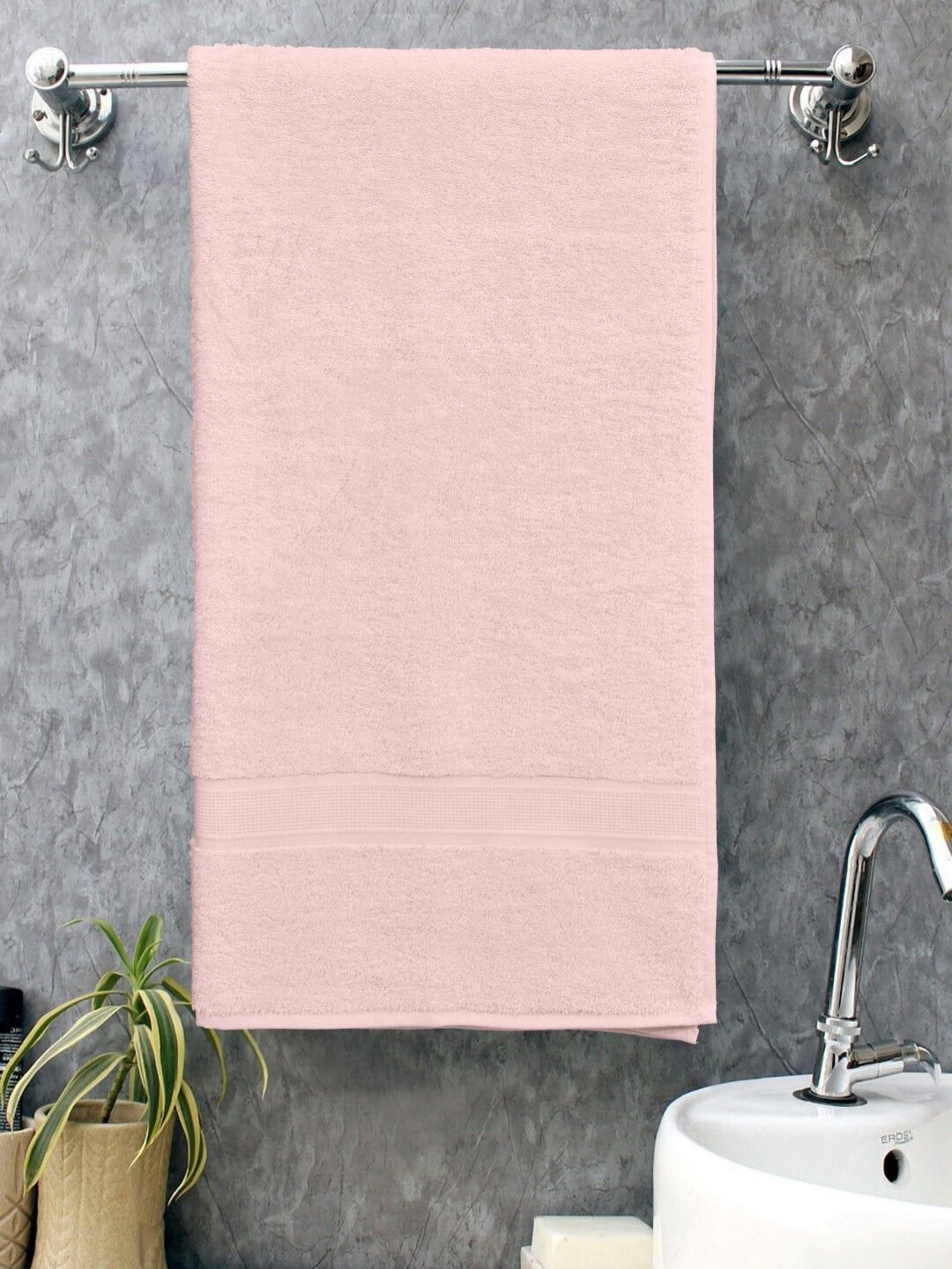 BOMBAY DYEING Pink Cotton 450 GSM Bath Towel