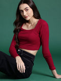 DressBerry Full Sleeves Winter Crop Top