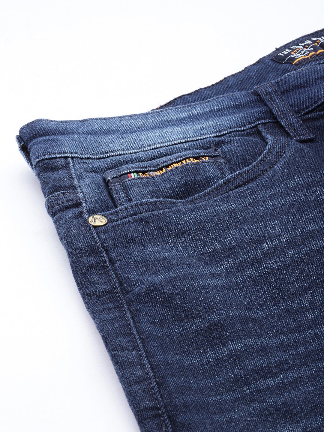 The Indian Garage Co Men Slim Fit Heavy Fade Stretchable Jeans