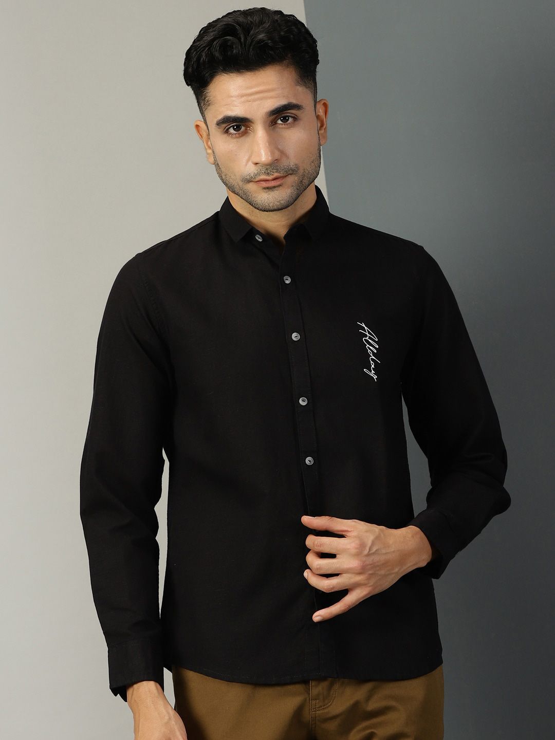 Thomas Scott Typography Printed Classic Regular Fit Casual Shirt