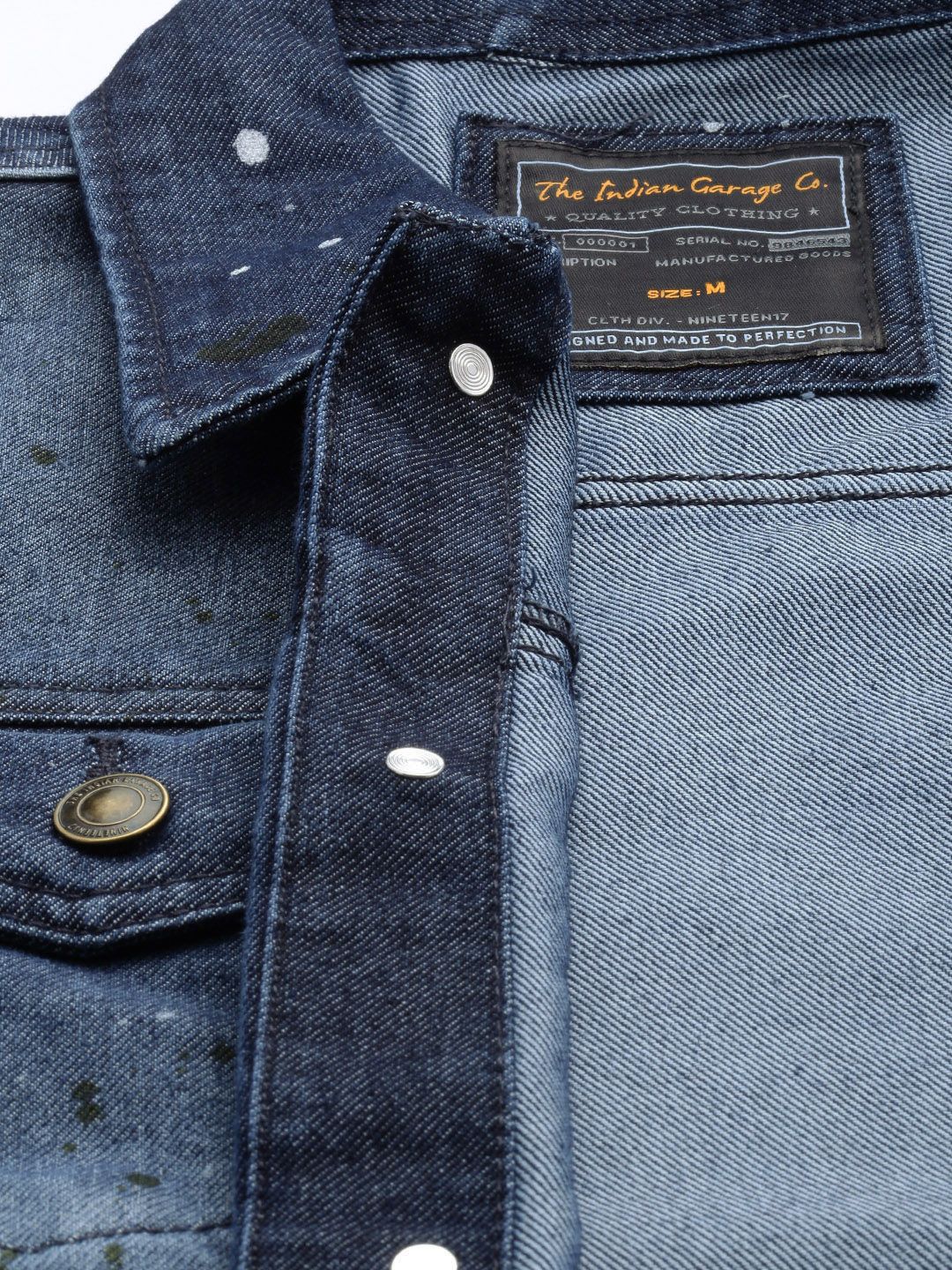 The Indian Garage Co Men Blue Woven Denim Jacket