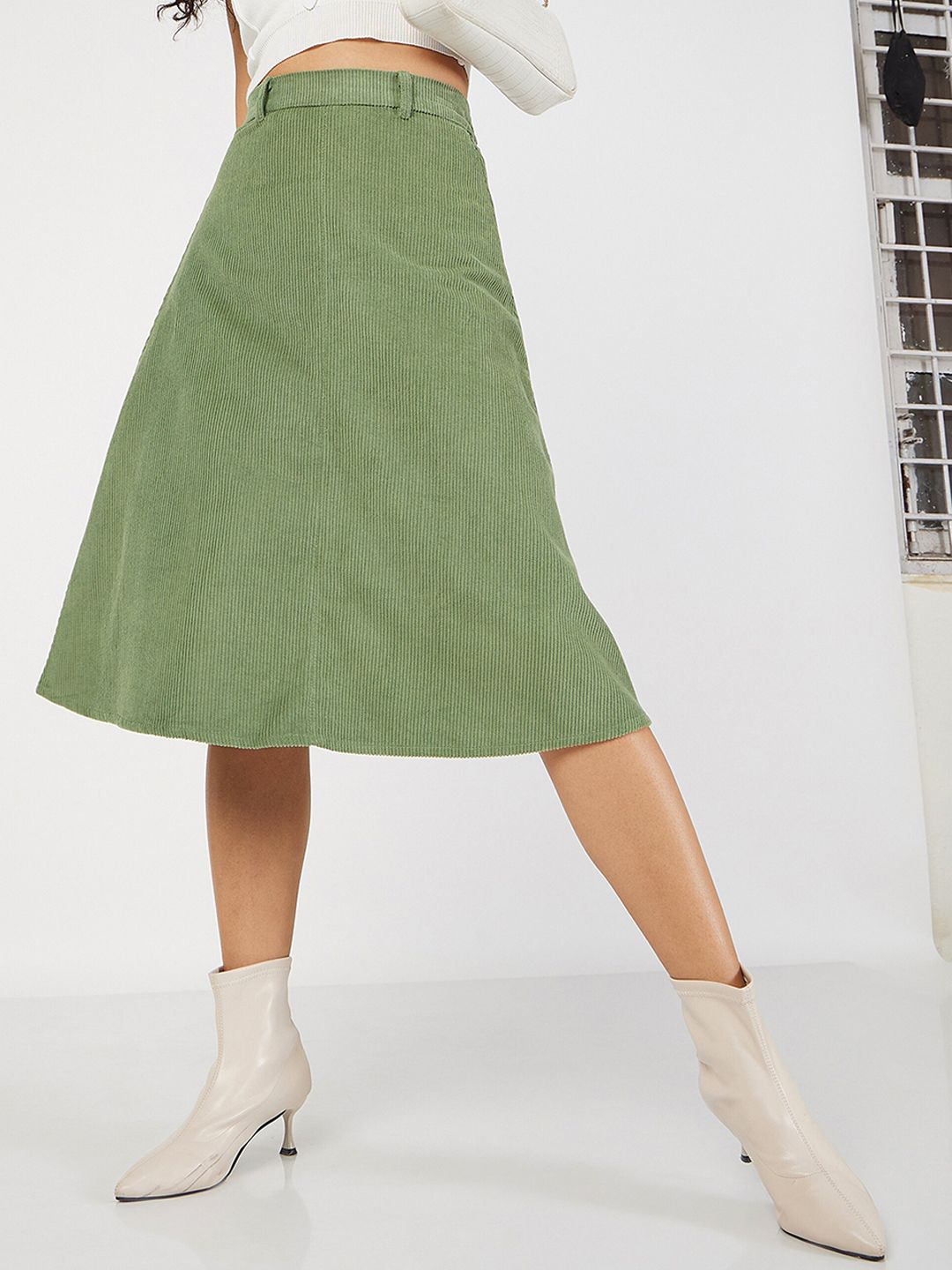 Sassafras Corduroy Cotton Pure A-Line Midi Skirt