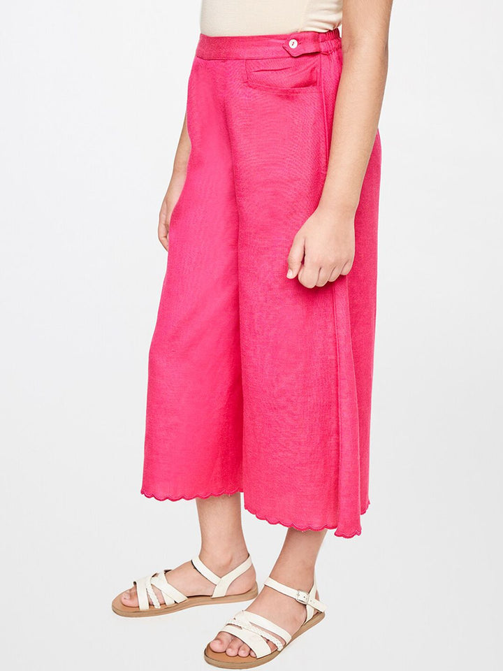 Global Desi Girls Pink Culottes Trousers