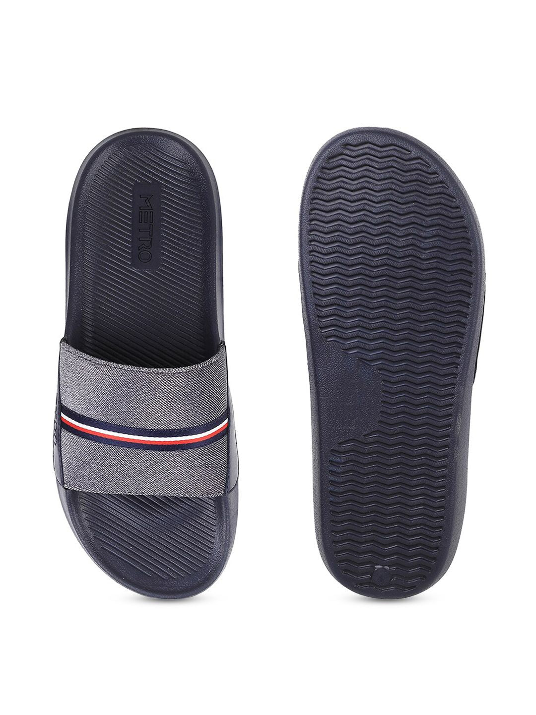 Metro Men Striped Sliders