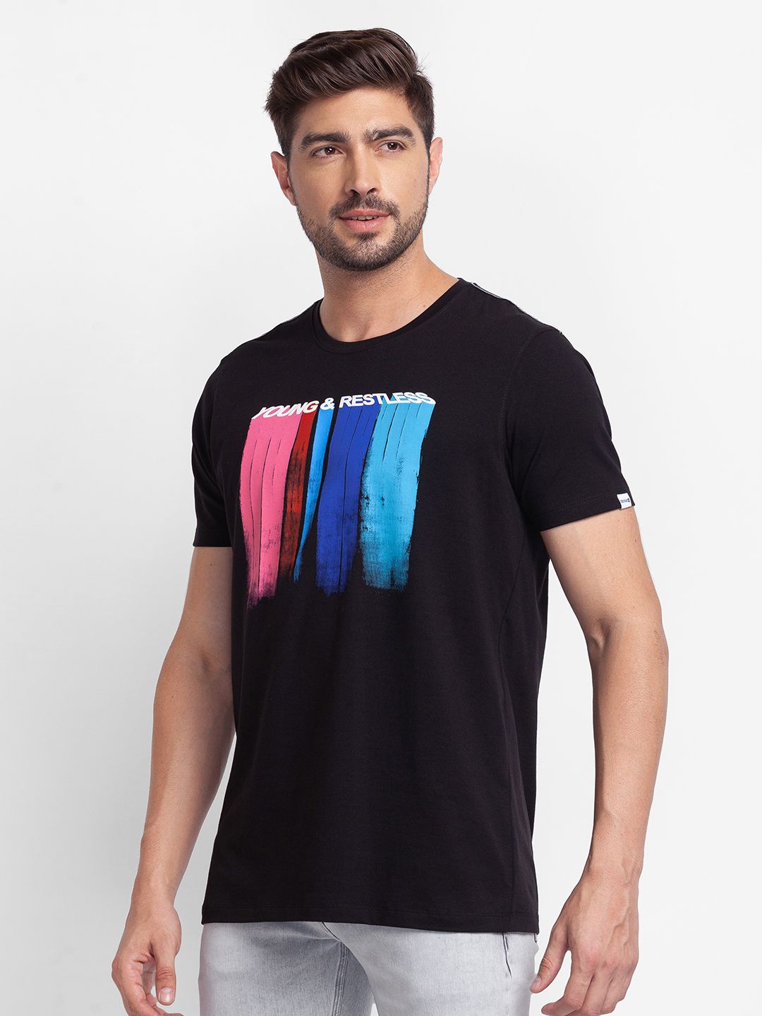 SPYKAR Graphic Printed Slim Fit Casual T-shirt
