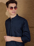 DENNISON Men Smart Mandarin Collar Solid Cotton Casual Shirt