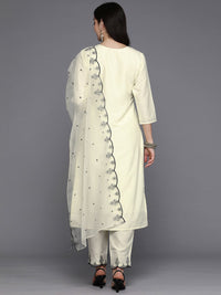 Indo Era Women Ethnic Motifs Embroidered Regular Thread Work Kurta with Trousers & With Dupatta