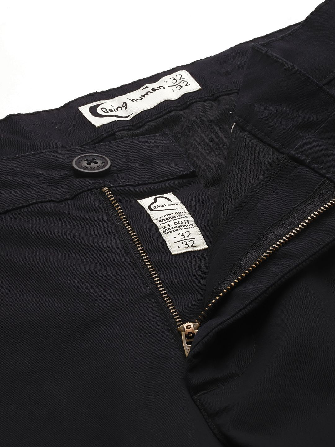 Being Human Men Solid Mid-Rise Regular Fit Chinos