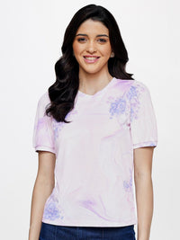 AND Floral Printed Puff Sleeves Top