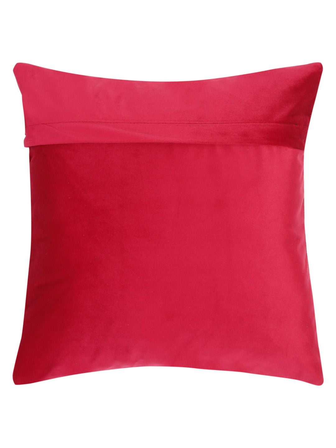 HOSTA HOMES Red & Gold Set of 2 Ethnic Motifs Velvet Square Cushion Covers