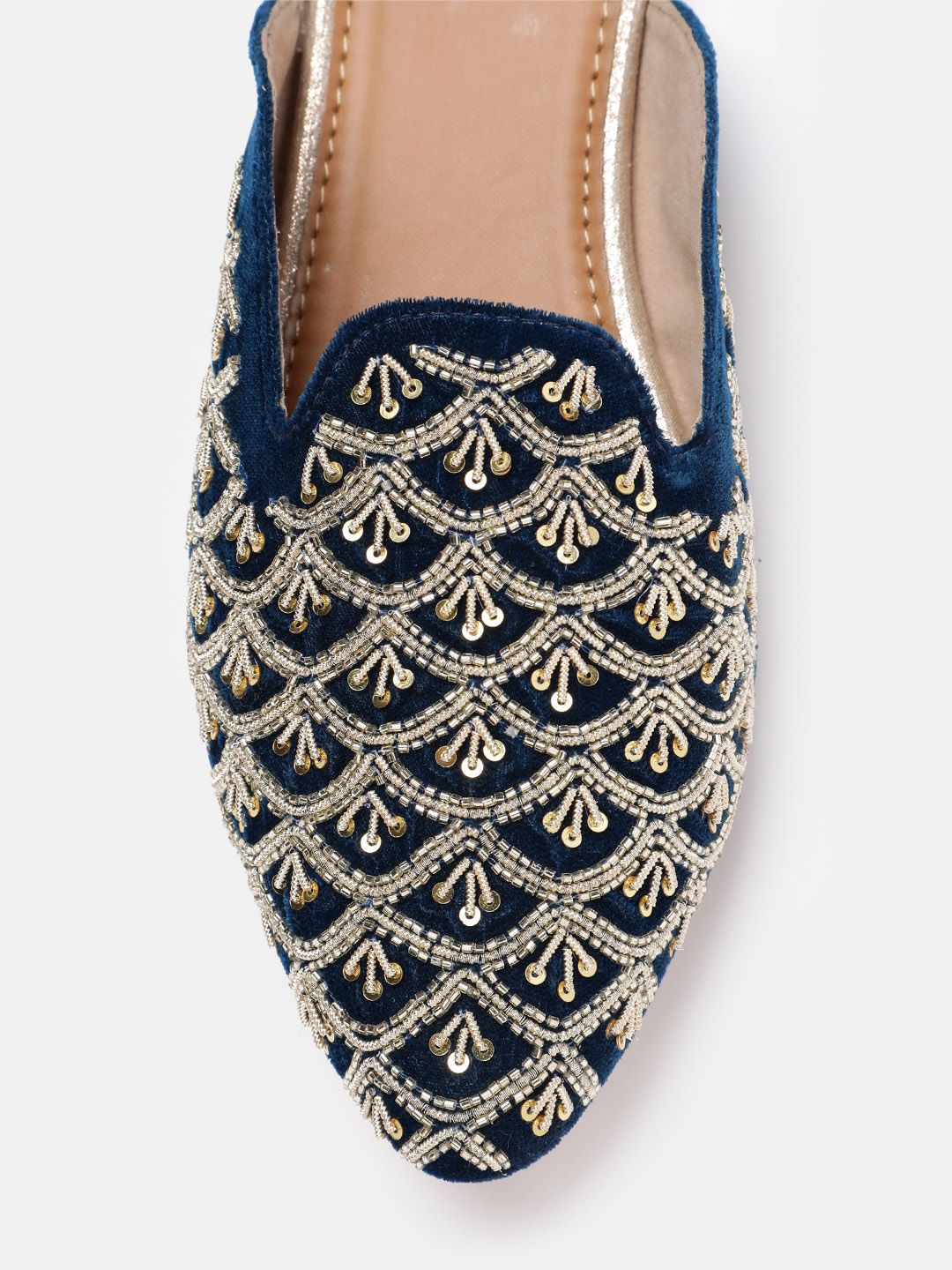 House of Pataudi Ethnic Embellished Mules