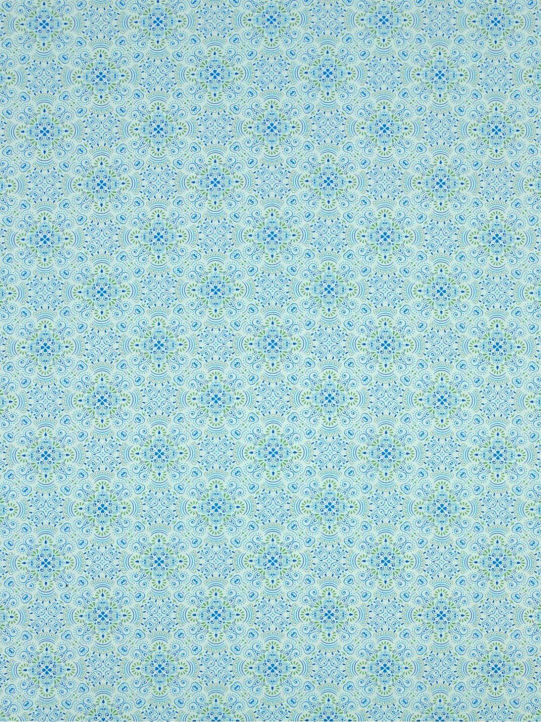 BOMBAY DYEING Turquoise Blue Printed Pure Cotton120 TC Queen Bedsheet Set 2.24 m X 2.54 m