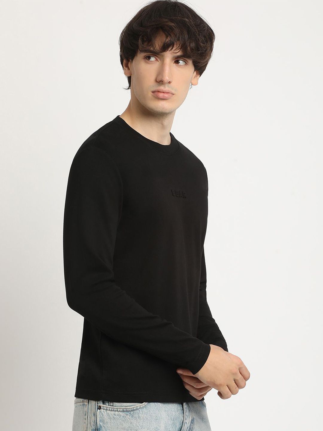 THE BEAR HOUSE Men's Crew Neck Full sleeve Solid T-shirt