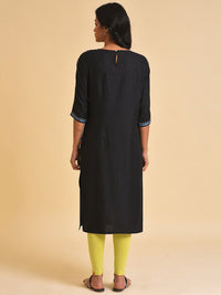W Black Woven Design Kurta