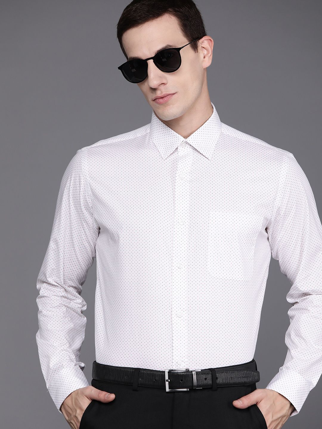 Raymond Men Pure Cotton Micro Ditsy Slim Fit Formal Shirt