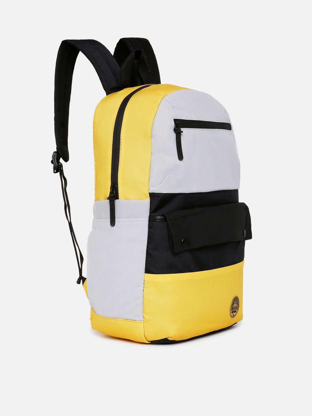 SPYKAR Men Yellow & Black Colourblocked Backpack