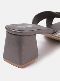 Anouk Woven Striped Block Heels