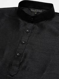 SOJANYA Men Black Kurta with Churidar