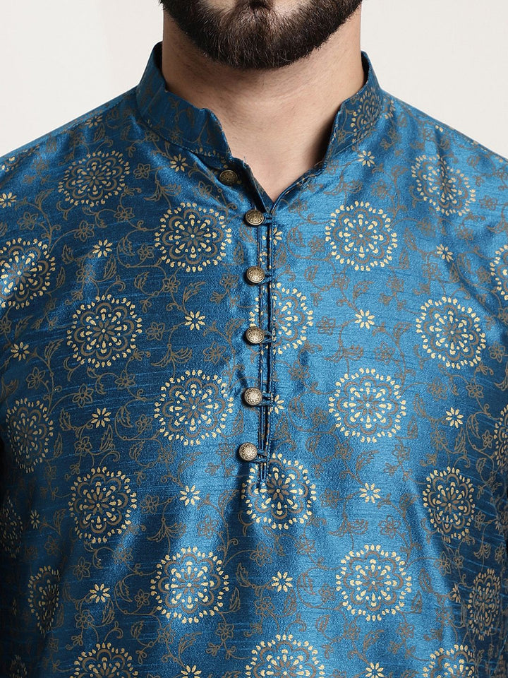 SOJANYA Kurta Lurus Kolar Mandarin Bercetak Bunga