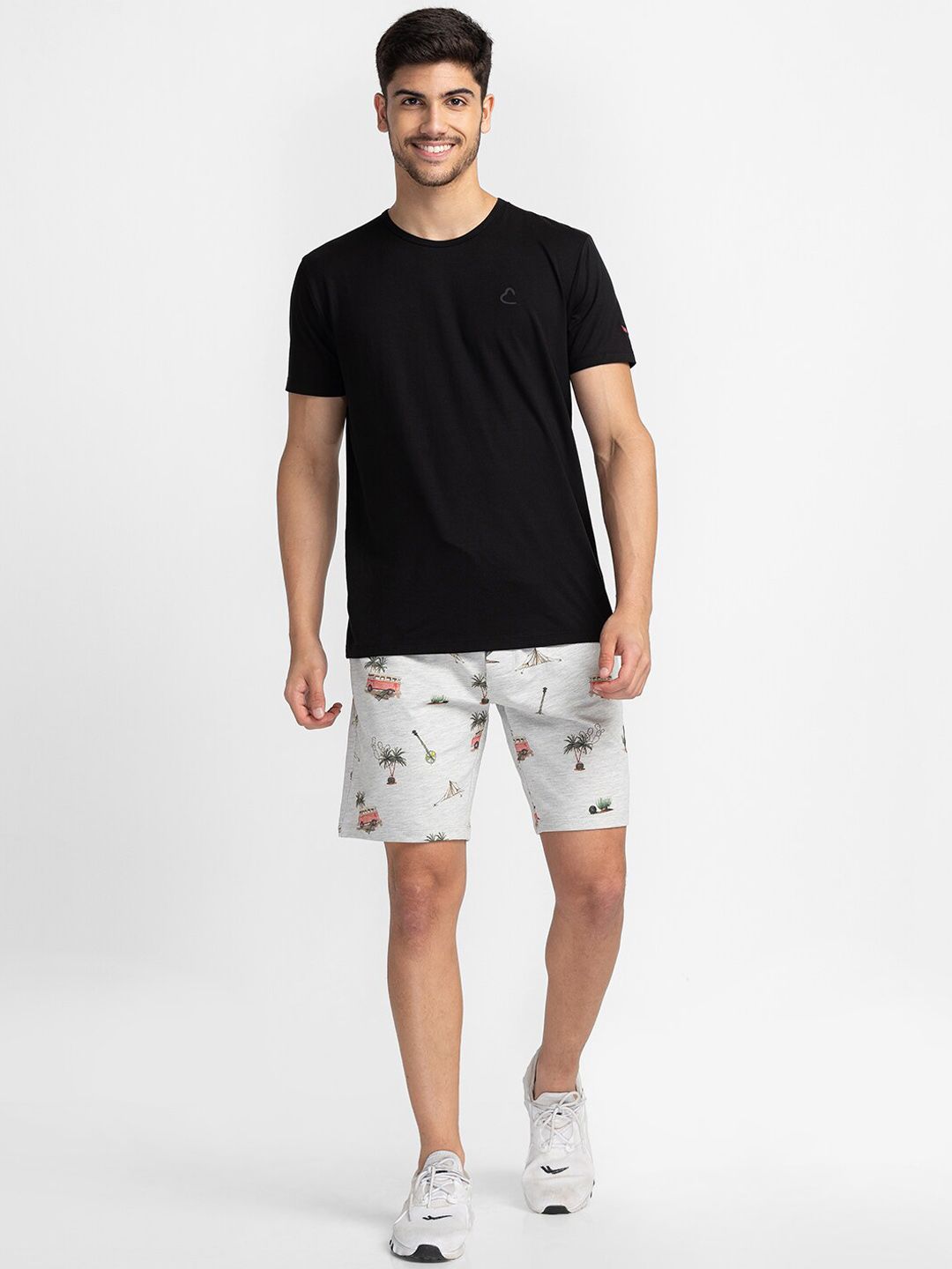 Being Human Men Mid-Rise Printed Regular Fit Casual Shorts