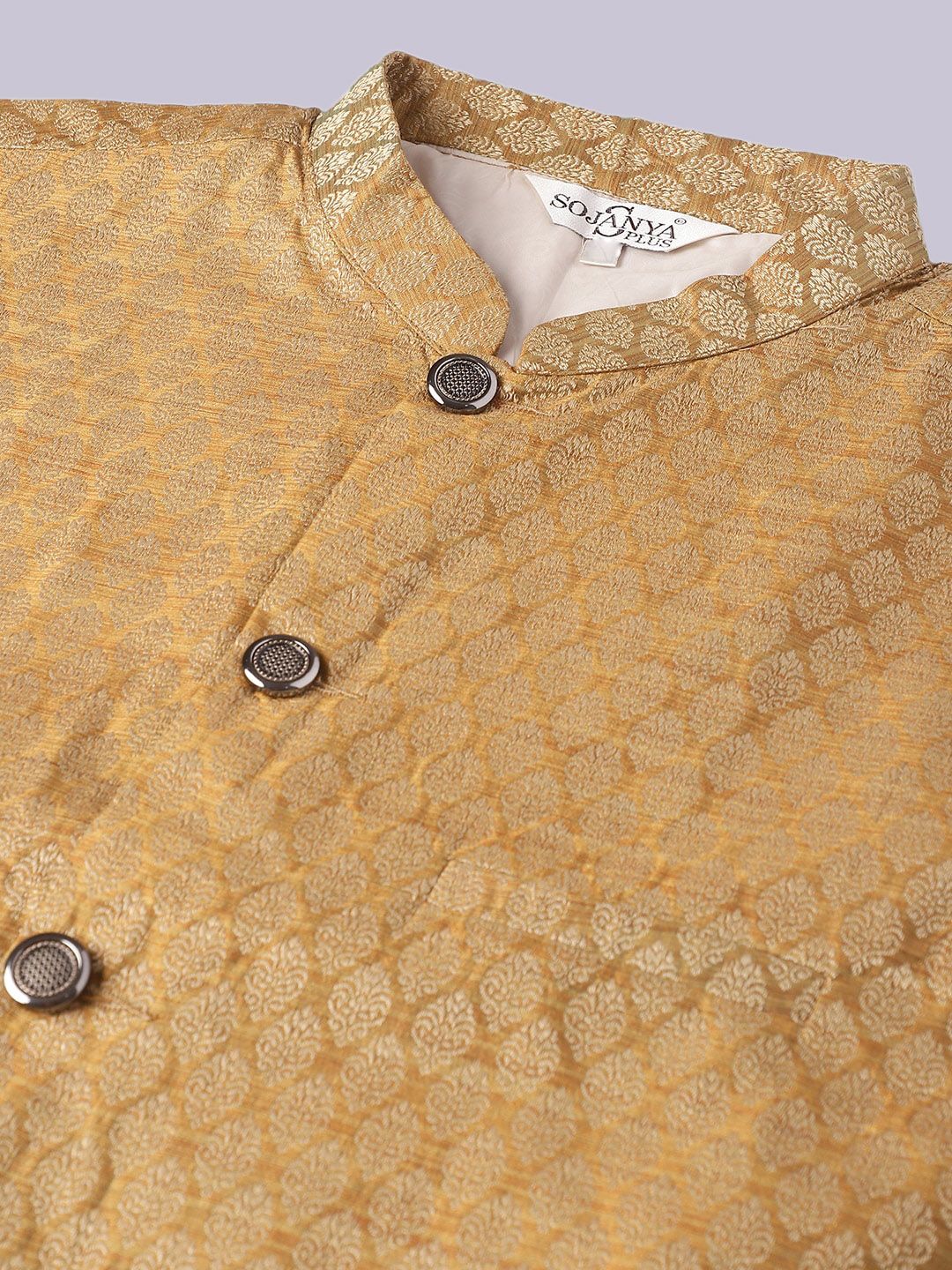 SOJANYA PLUS Regular Silk Kurta with Pyjamas & Nehrujacket