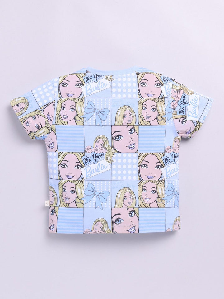 Happy Faces Girls Barbie Printed Pure Cotton T-shirt
