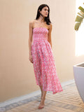 Sanskrutihomes Pakaian Midi Bandi Midi Strapless Bercetak Floral