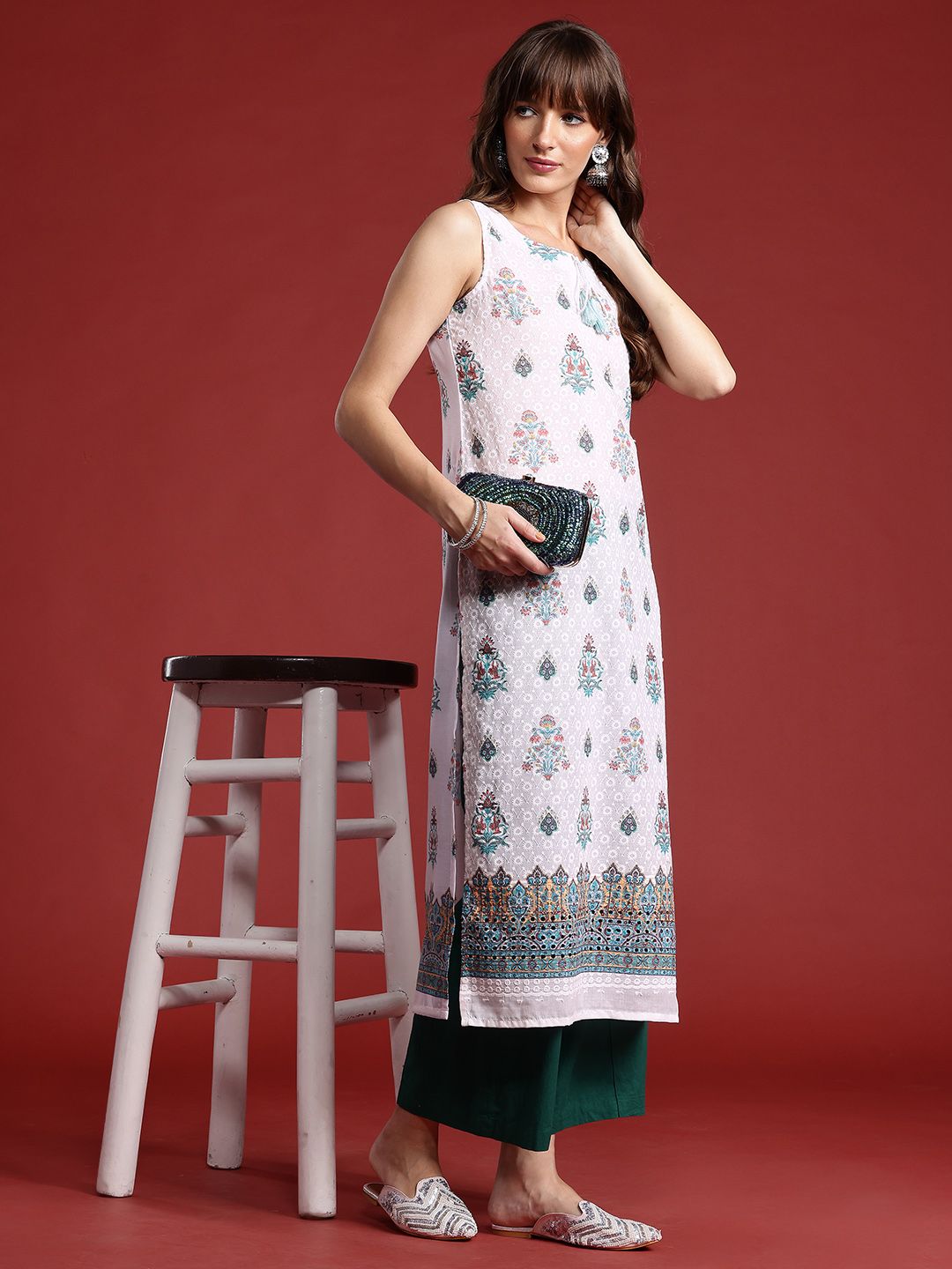 Anouk Ethnic Motifs Printed Pure Cotton Kurta