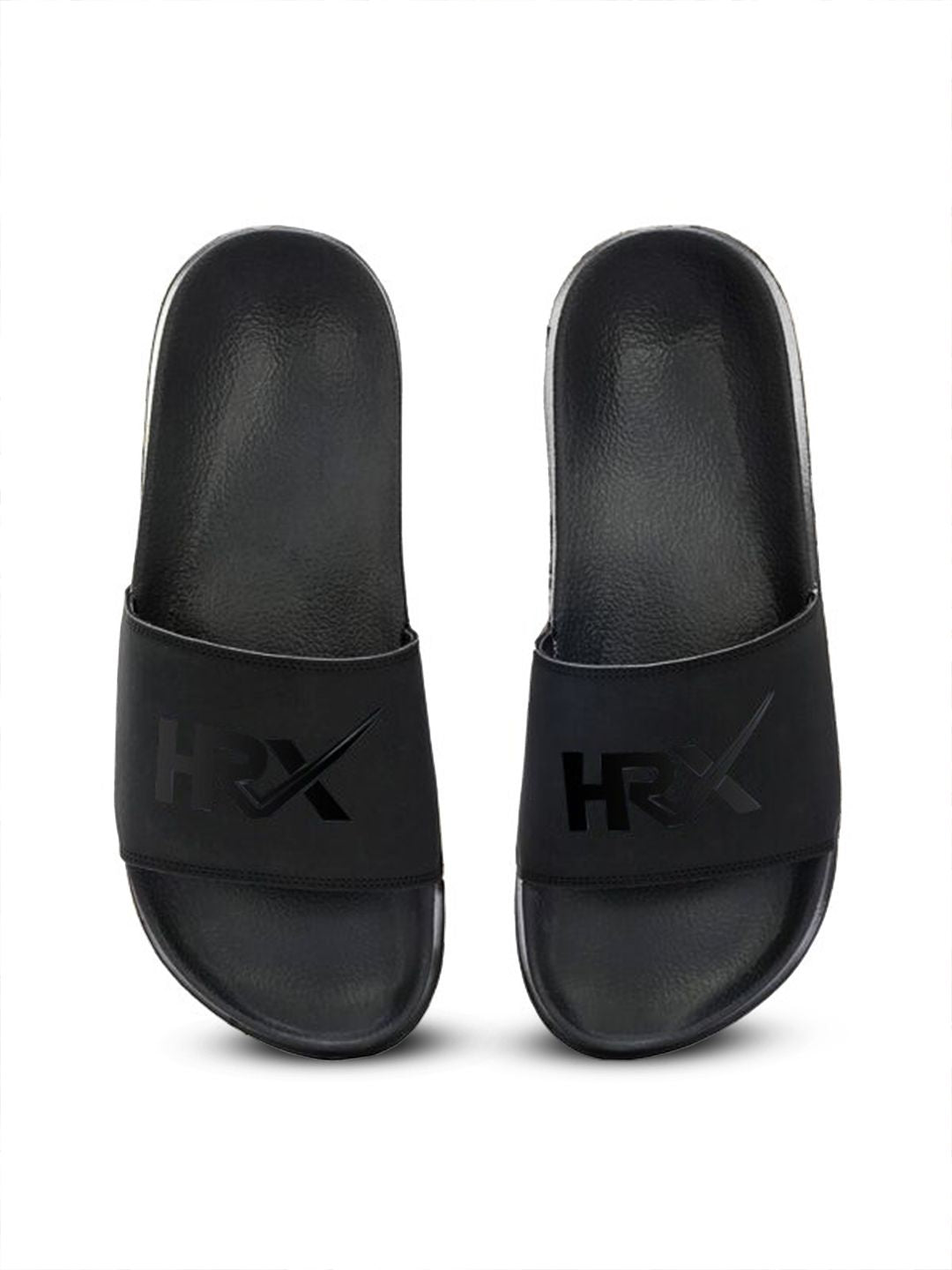HRX by Hrithik Roshan Men Black Printed Sliders