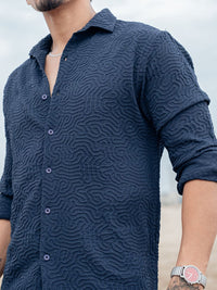 Powerlook Men Opaque Self Design Casual Shirt