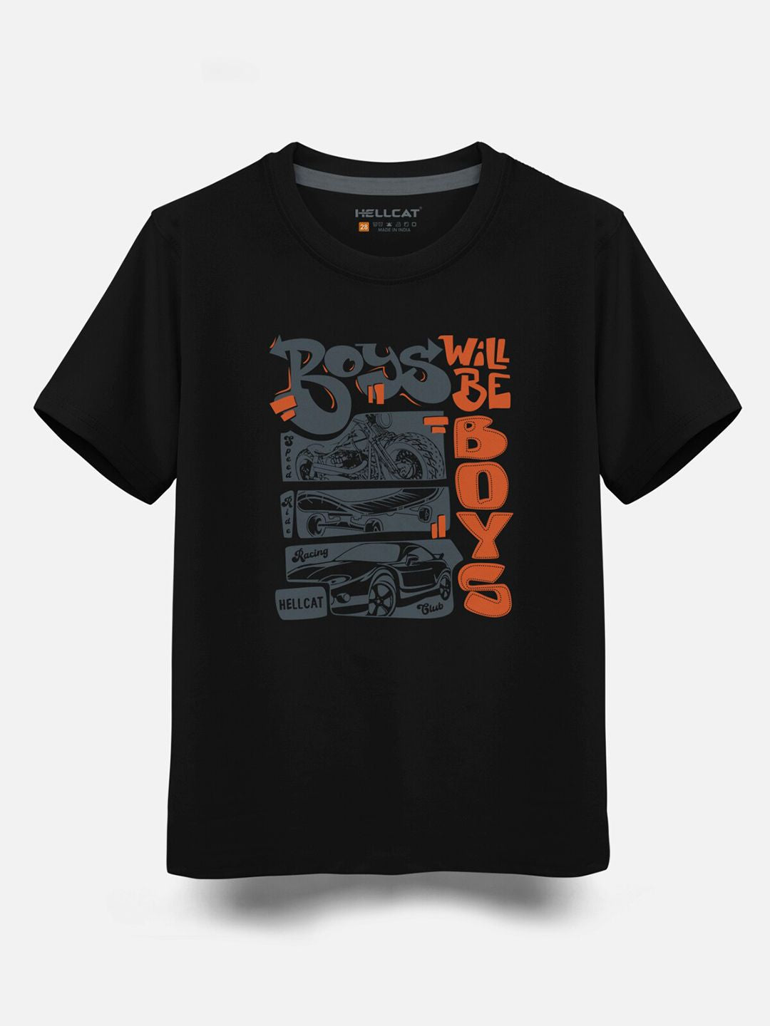 HELLCAT Boys Pack Of 5 Graphic Printed Cotton T-shirt
