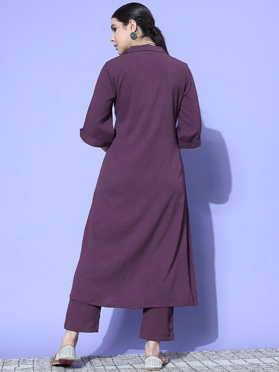 Varanga Notched Lapel Collar Tunic With Trouser Co-Ords