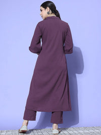 Tunik Collar Lapel yang dicetak dengan Varanga dengan co-ords seluar
