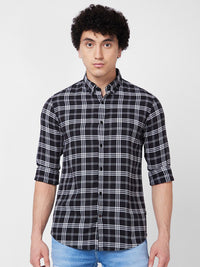SPYKAR Tartan Checked Cotton Opaque Casual Shirt