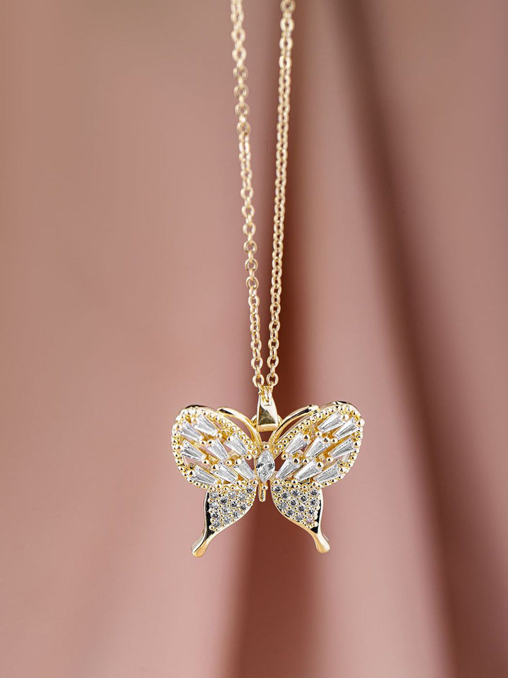 Rubans 18k Goldplated Steelless Steel Tarnishfree Waterproof Cz Demi-Fine Necklace