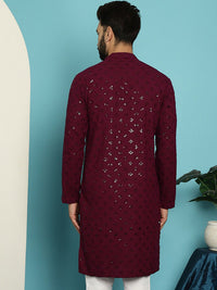SOJANYA Dihiasi Kolar Mandarin Kurta Lurus Kapas Tulen