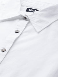 SASSAFRAS White Tiered Cotton Shirt Dress