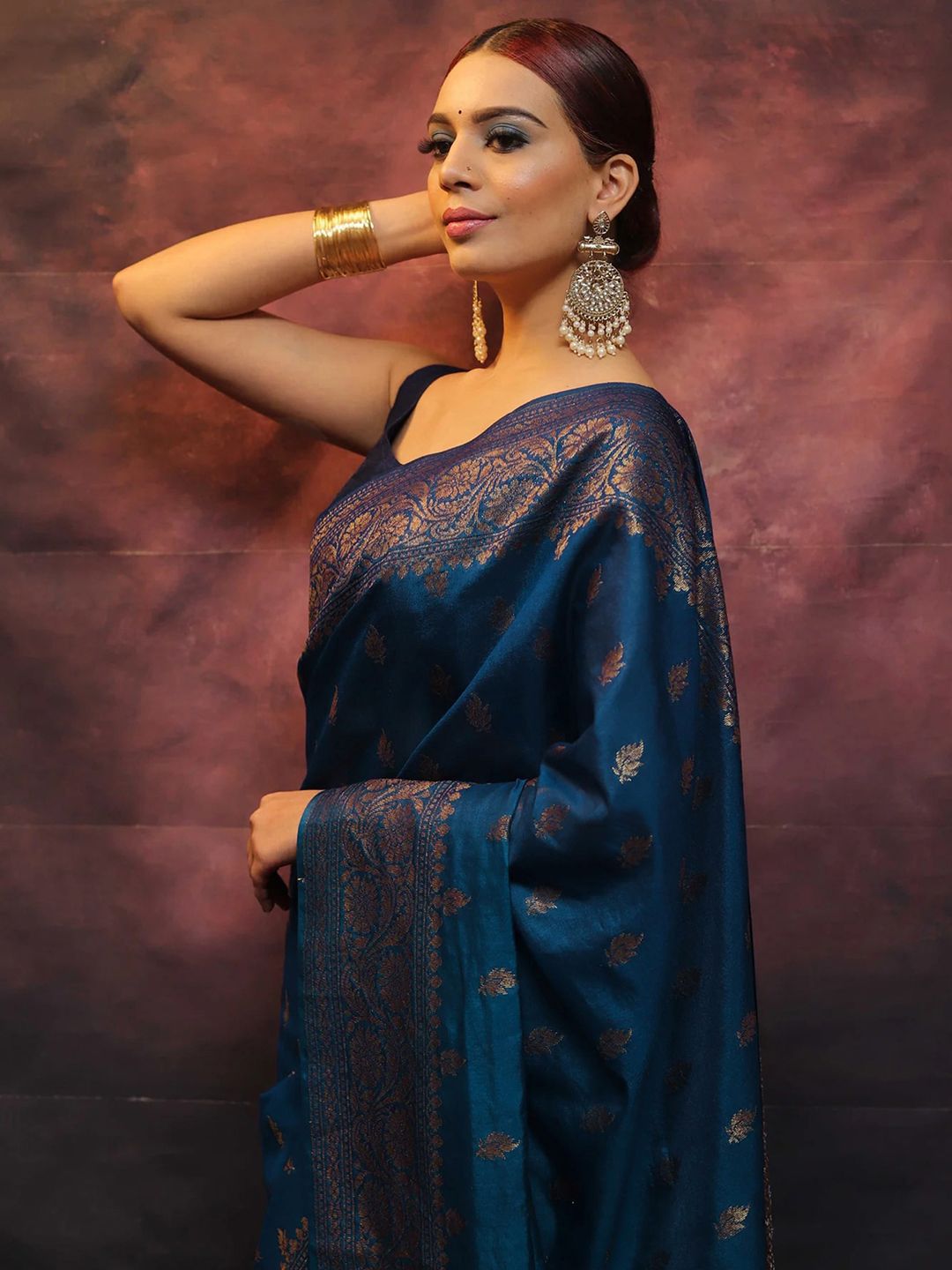 KALINI Woven Design Zari Banarasi Saree