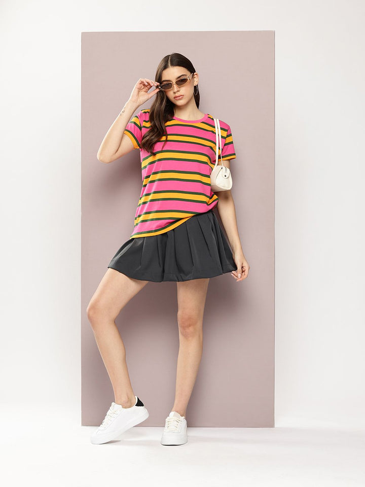 Dillinger Womens Short Sleeve Boxy Regular Yarn Dyed Tshirt