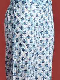 Anouk Floral Printed Pure Cotton Kurta With Trousers & Dupatta
