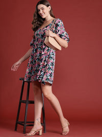 all about you Floral Print Sweetheart Neck Empire Dress