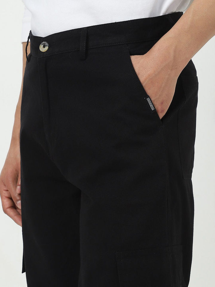 Urbano Fashion Men Loose Baggy Fit Solid Cargo Chino Pant with 6 Pockets Non-Stretchable