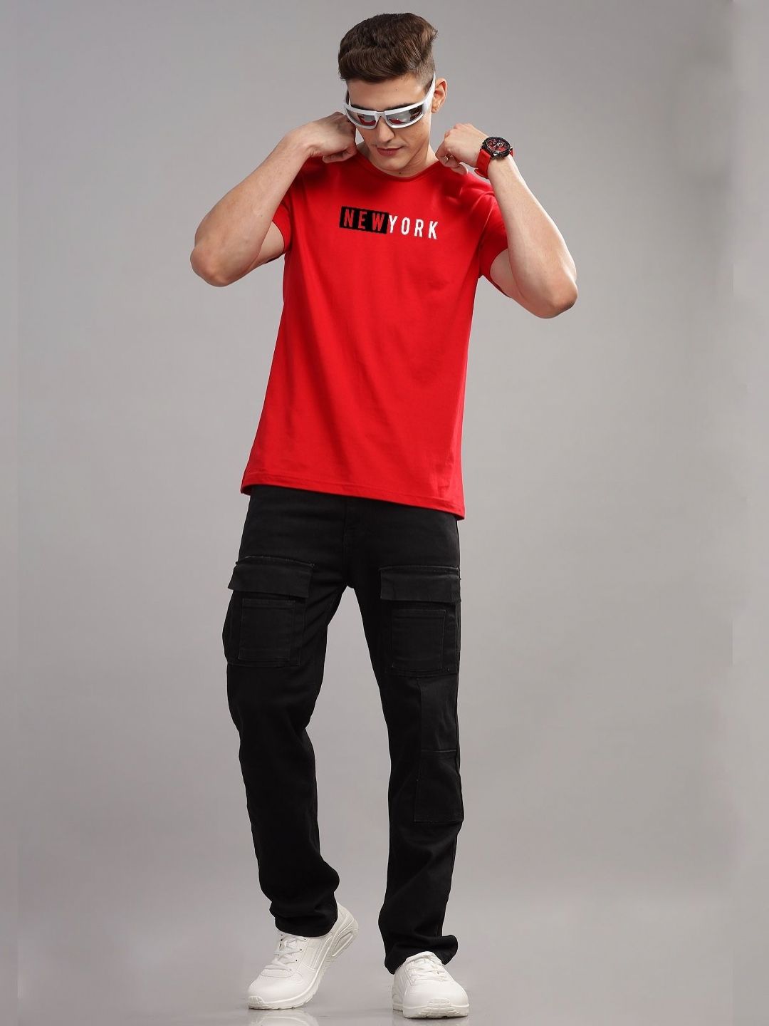 ADRO Men Typography Printed Raw Edge T-shirt